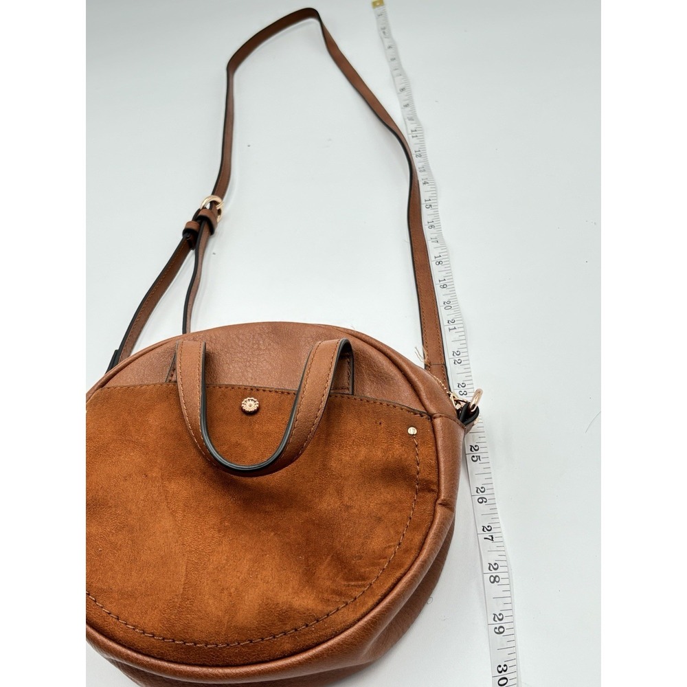 Lauren Conrad LC Round Crossbody Bag Brown Boho Festival Circle Purse - Picture 5 of 12